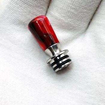 #74 DSX Acryl MTL Drip tip 510 Steel|Red